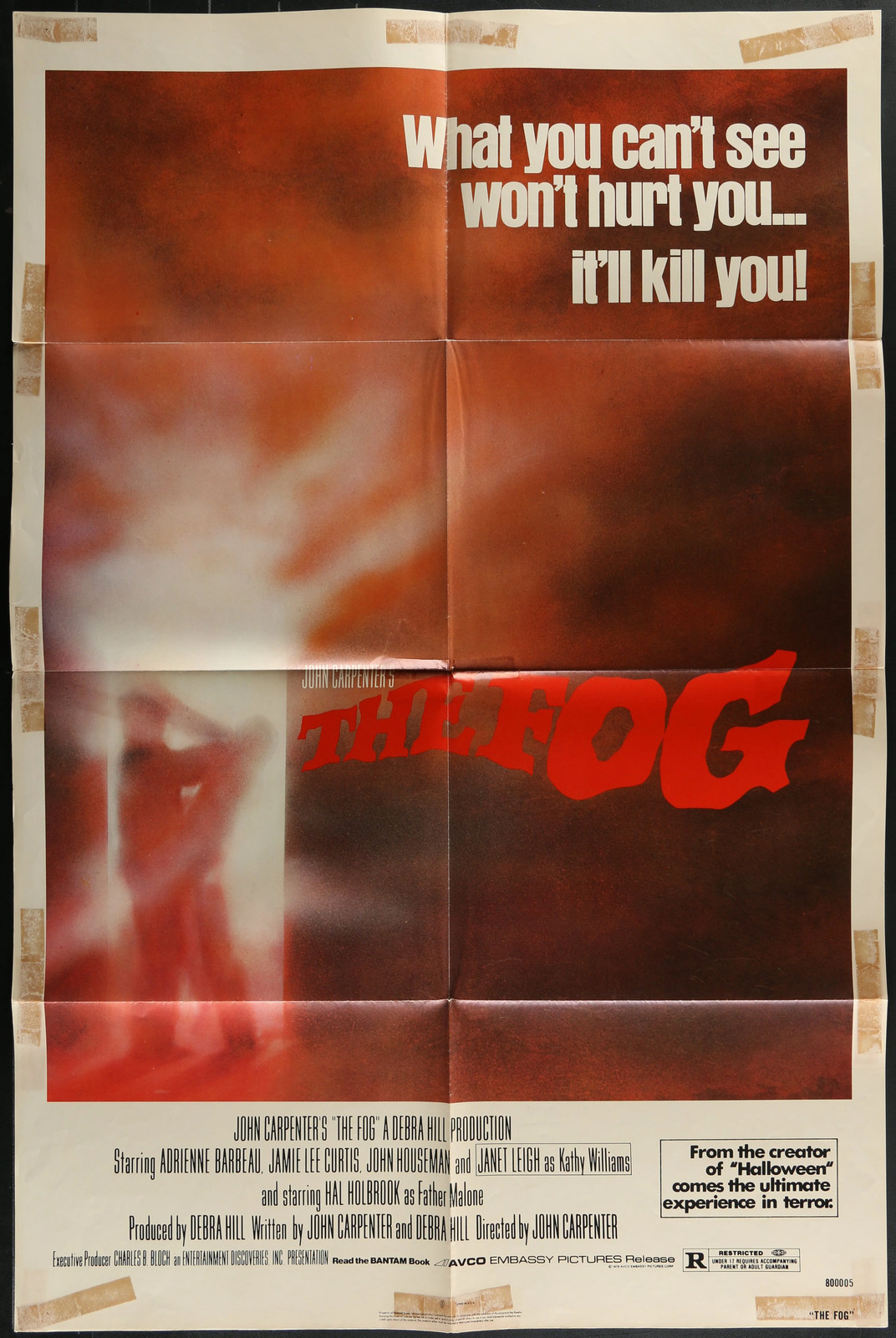 The Fog (1980) Original One Sheet Horror Poster 27×41 John Carpenter Curtis