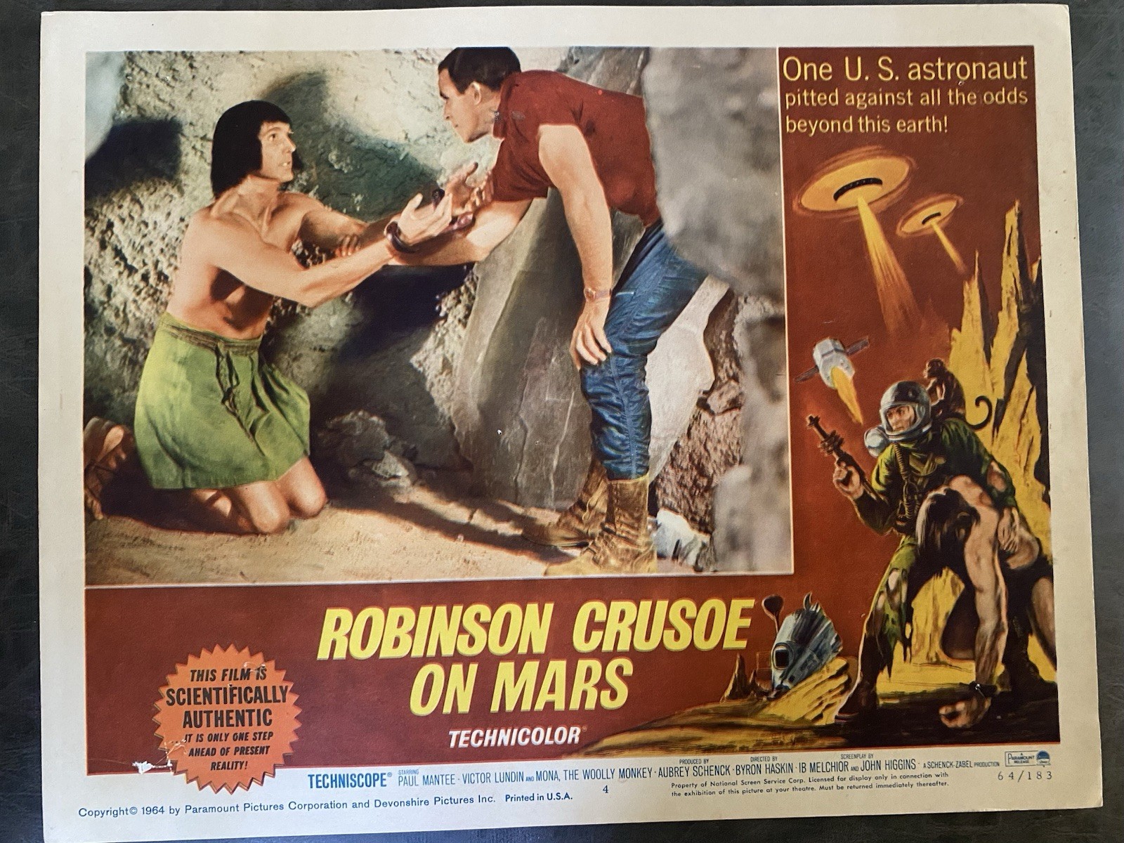 ROBINSON CRUSOE ON MARS 1964 Original Vintage Lobby Card with Paul Mantee