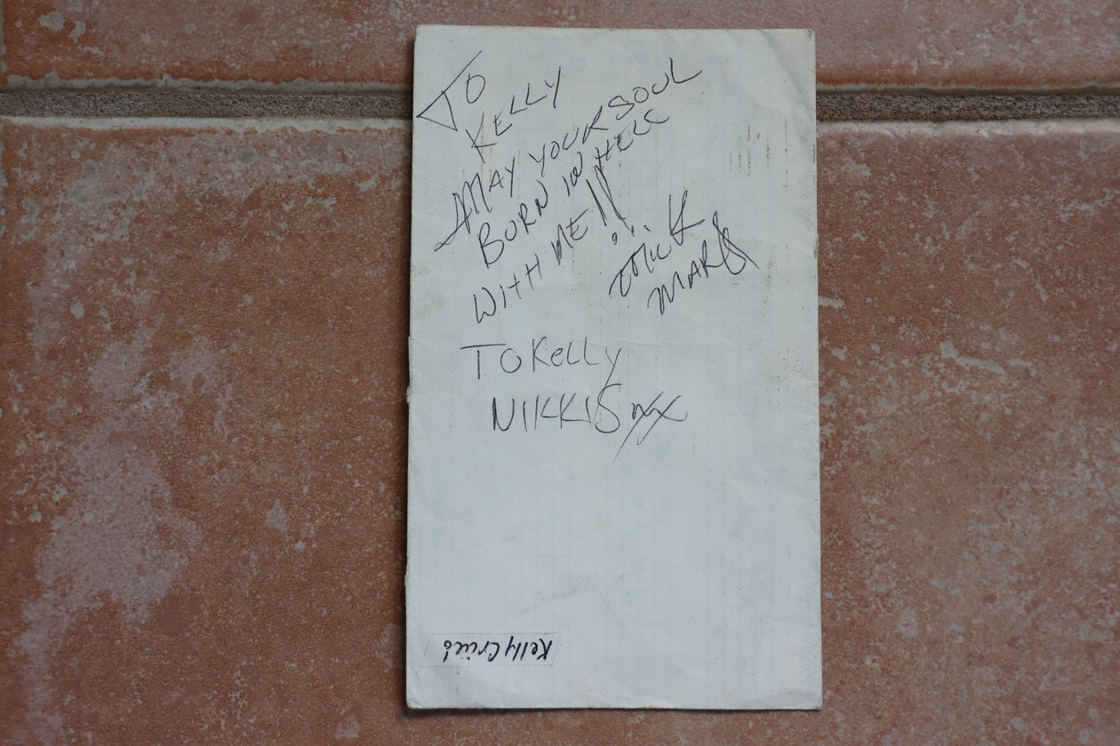 Early 1981 Motley Crue Nikki Sixx Mick Mars Signed Autographed Ticket Envelope