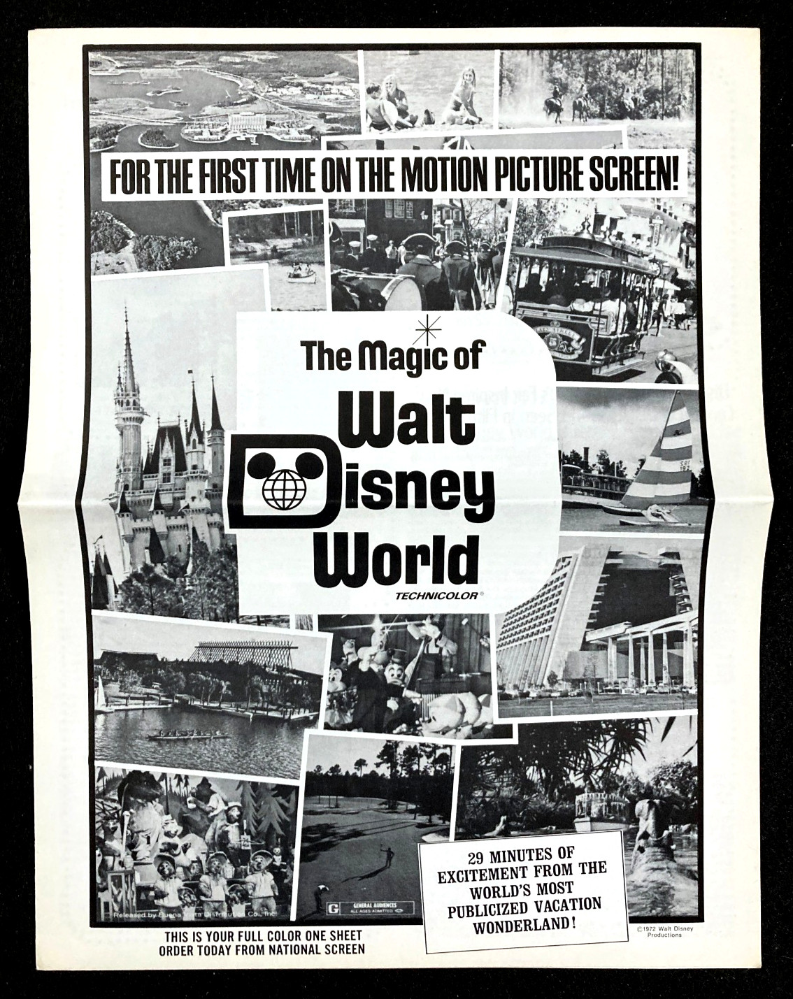 MAGIC OF WALT DISNEY WORLD Vintage Movie Pressbook 1972 Florida Amusement Park