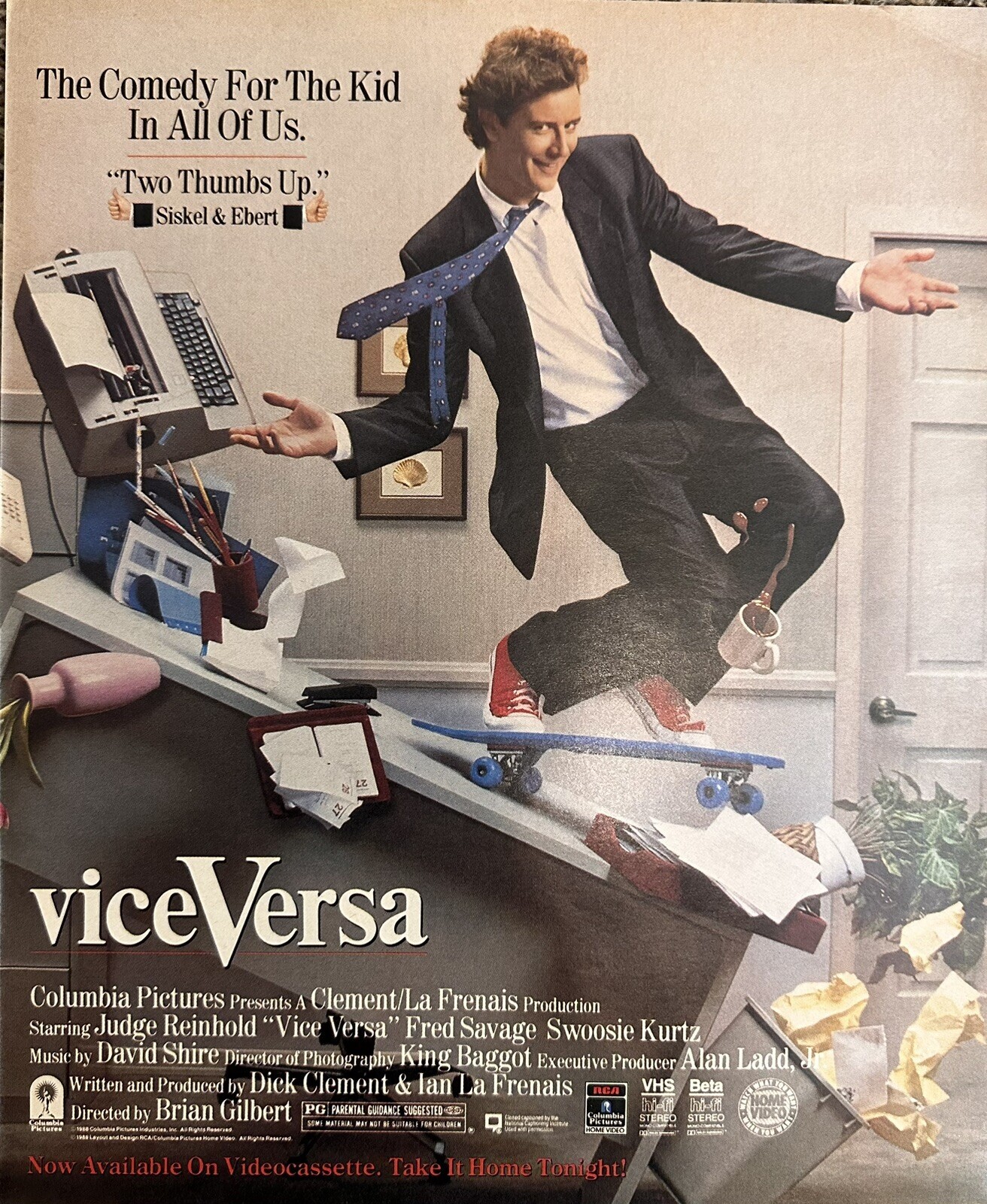 1988 Vice Versa Movie Print Advertisement (Approx. 10.5×12.5)