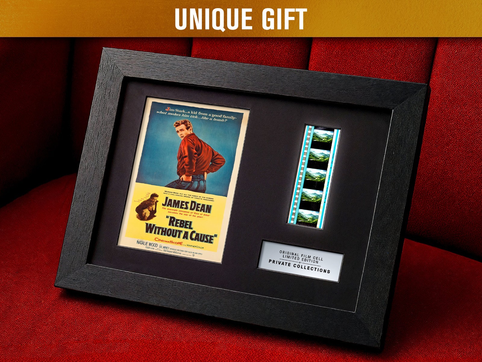 REBEL WITHOUT A CAUSE (1955) Certified 35mm Film Cells in an LED Backlit Frame