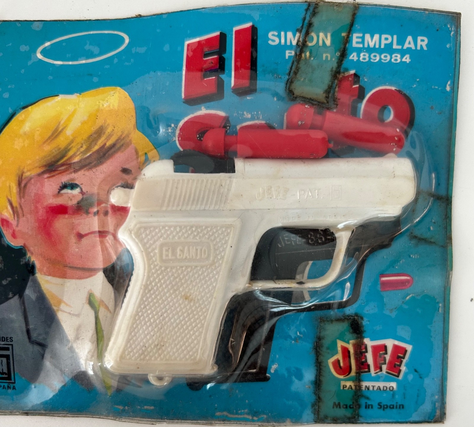 SIMON TEMPLAR THE SAINT EL SANTO WOODEN BULLETS PISTOL MOC SPAIN UNUSED