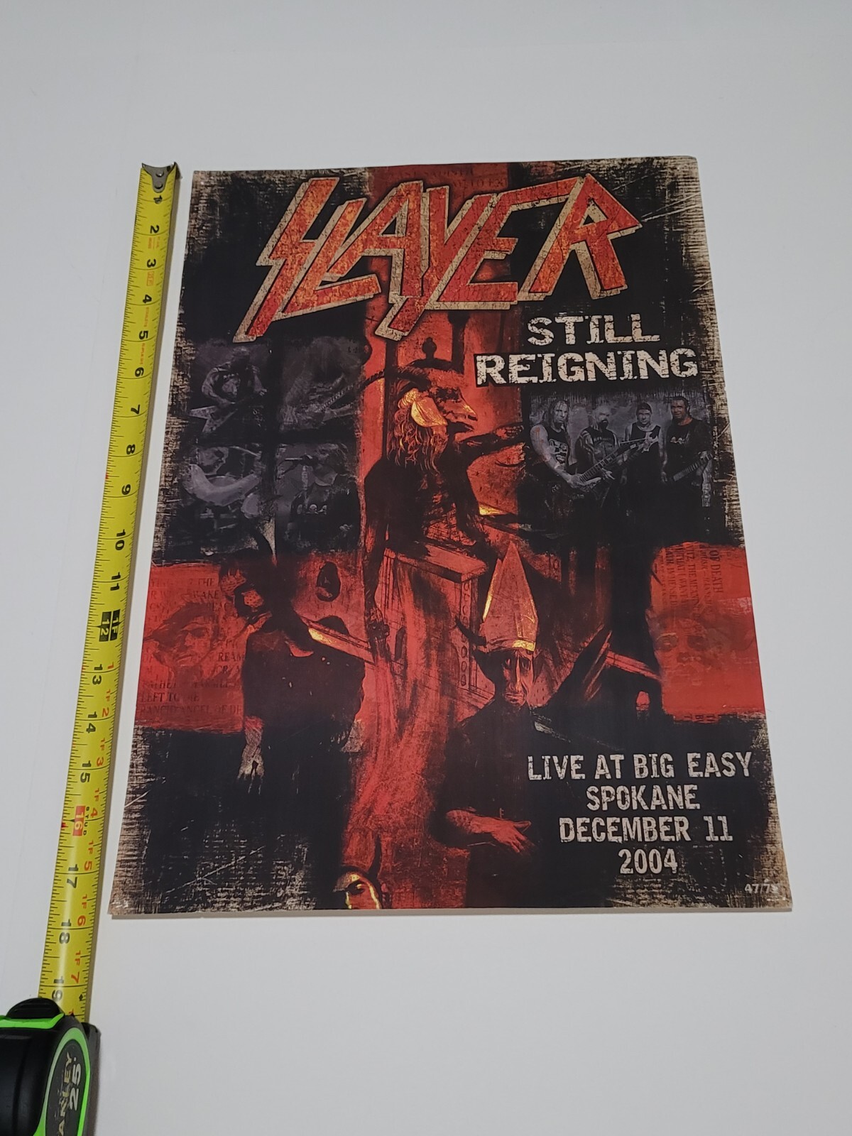 Slayer Still Reigning Concert Poster Live At The Big Easy Spokane Dec 11 2004