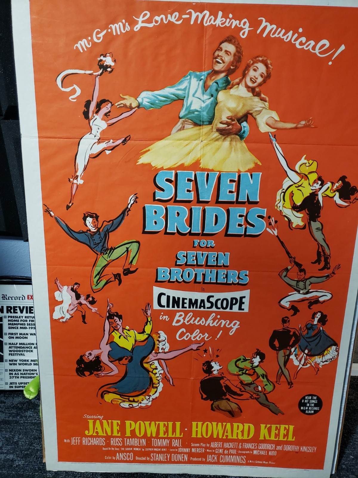 SEVEN BRIDES FOR SEVEN BROTHERS Movie POSTER 27×40 Howard Keel Jane Powell Russ