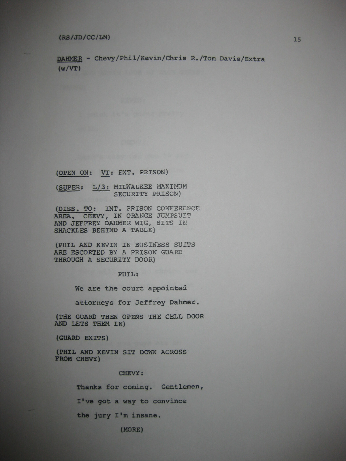 Saturday Night Live Signed TV Script Chevy Chase Phil Harman Chris Farley reprnt