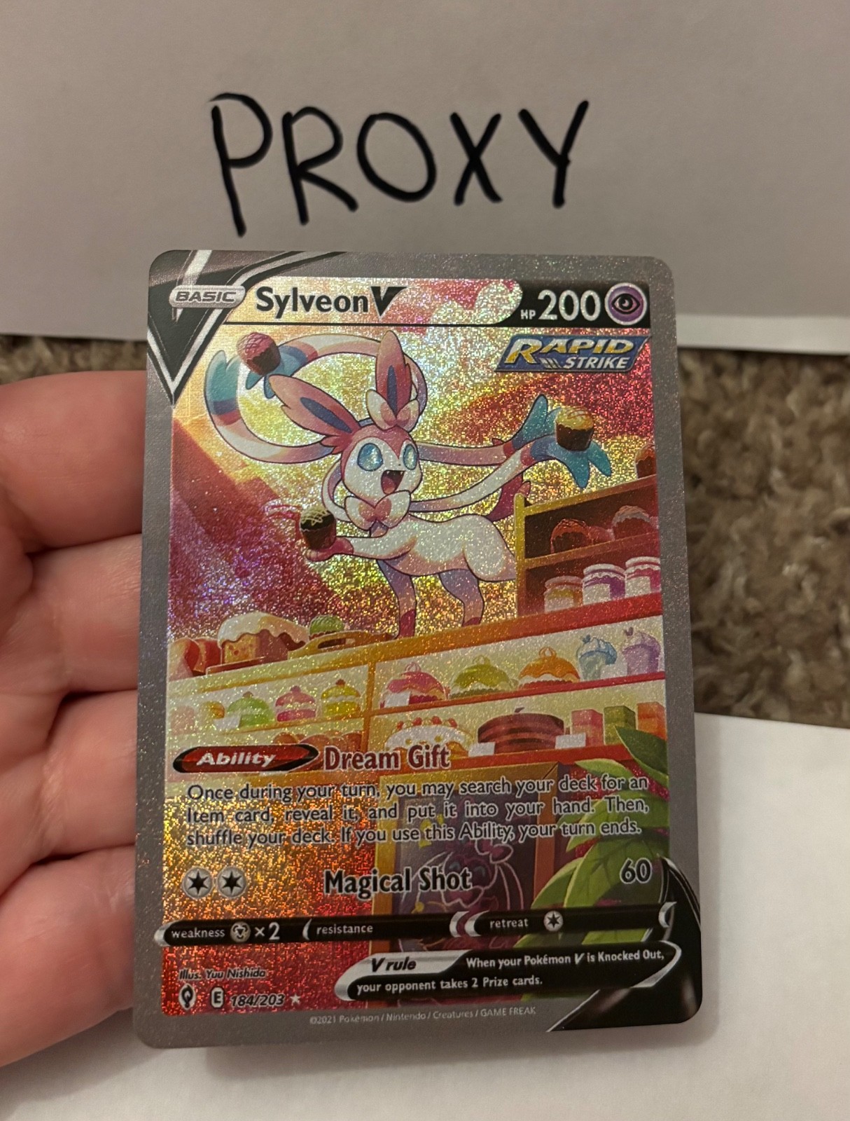 PROXY Sylveon V #184 card