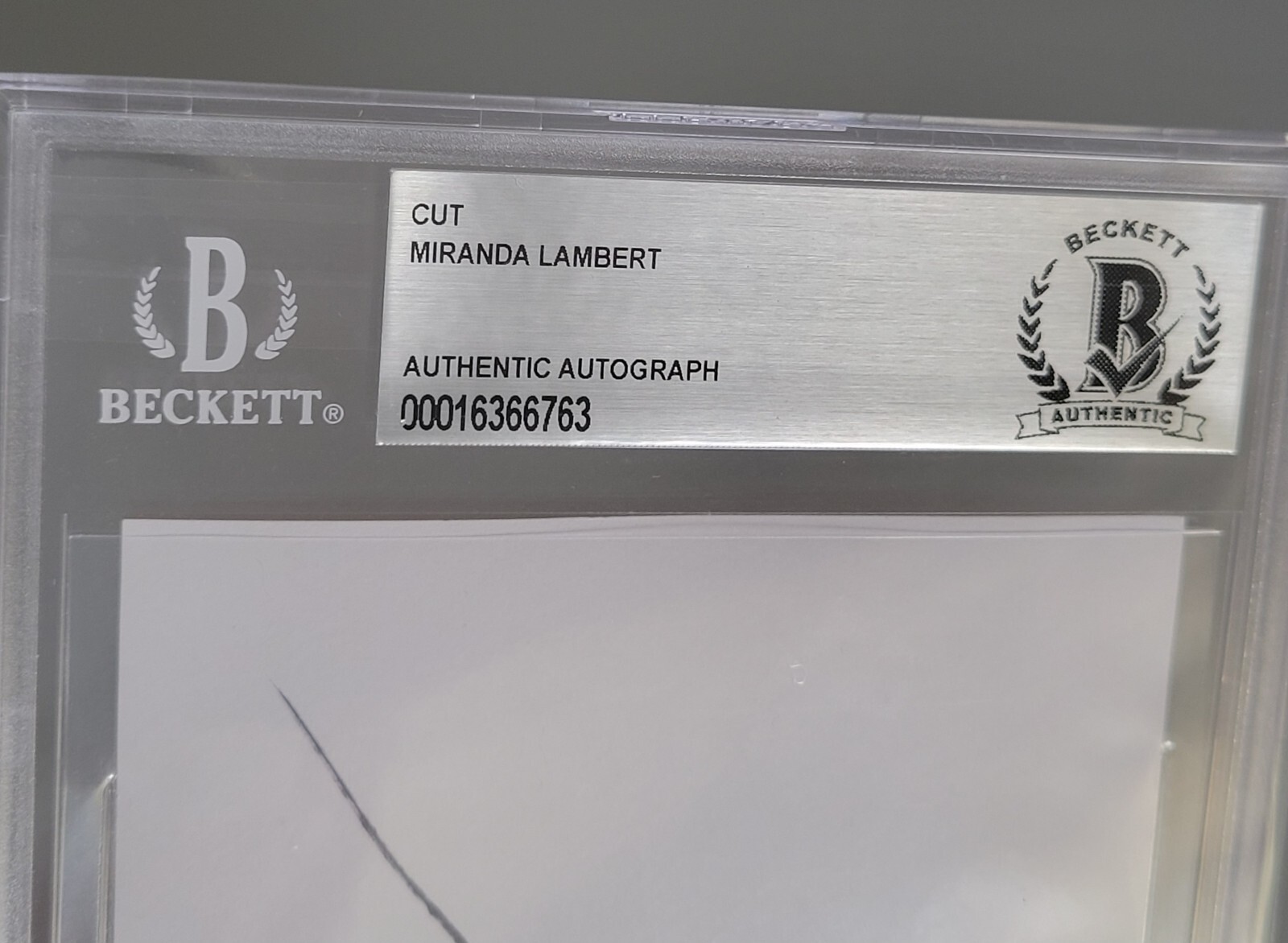 MIRANDA LAMBERT BAS BECKETT COA SLABBED TICKET SIGNED COUNTRY MUSIC AUTOGRAPHED