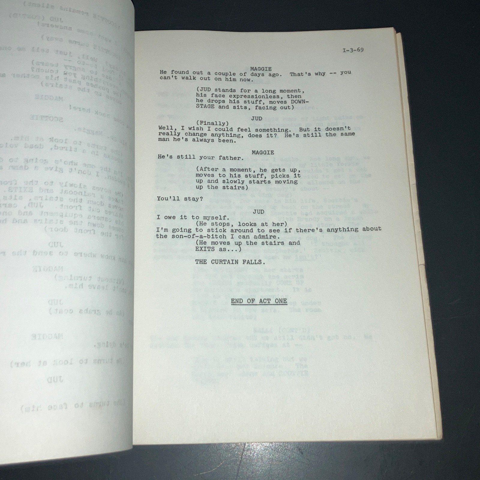 TRIBUTE (1977) Broadway Play Script Bernard Slade Jack Lemmon Film COA RARE