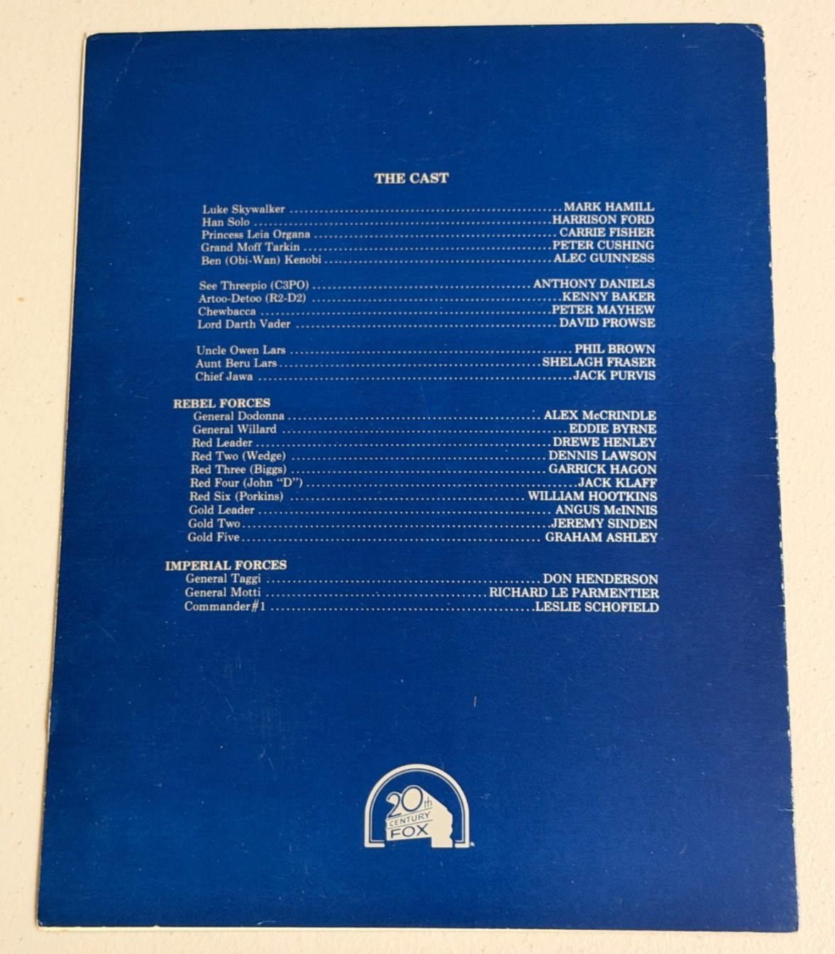 1977 STAR WARS Original Screening Program Brochure