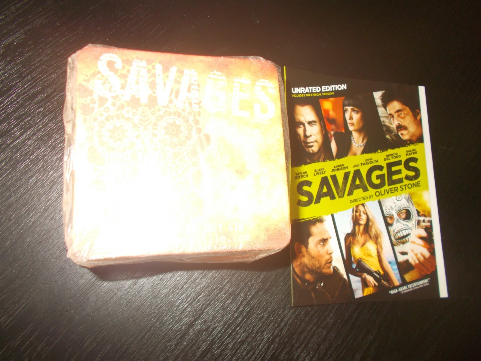 SAVAGES ORIGINAL OLIVE STONE FILM PROMO UNUSED 100 DRINKING CARDBOARD COASTERS