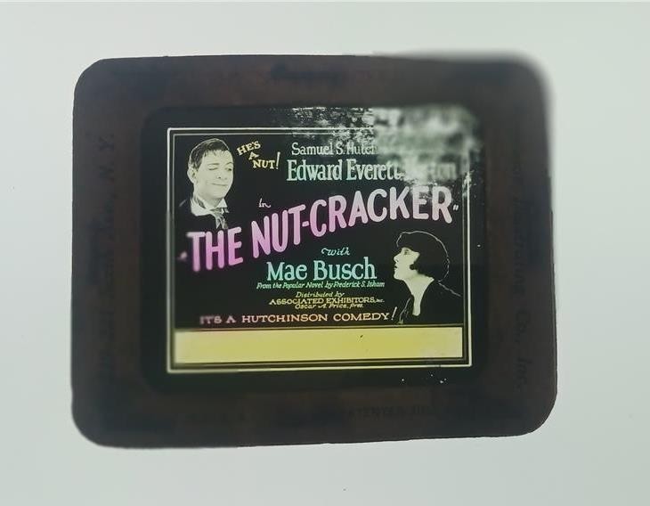 MAGIC LANTERN GLASS SLIDE 1926 SILENT MOVIE THE NUT-CRACKER MAE BUSCH E E HORTON