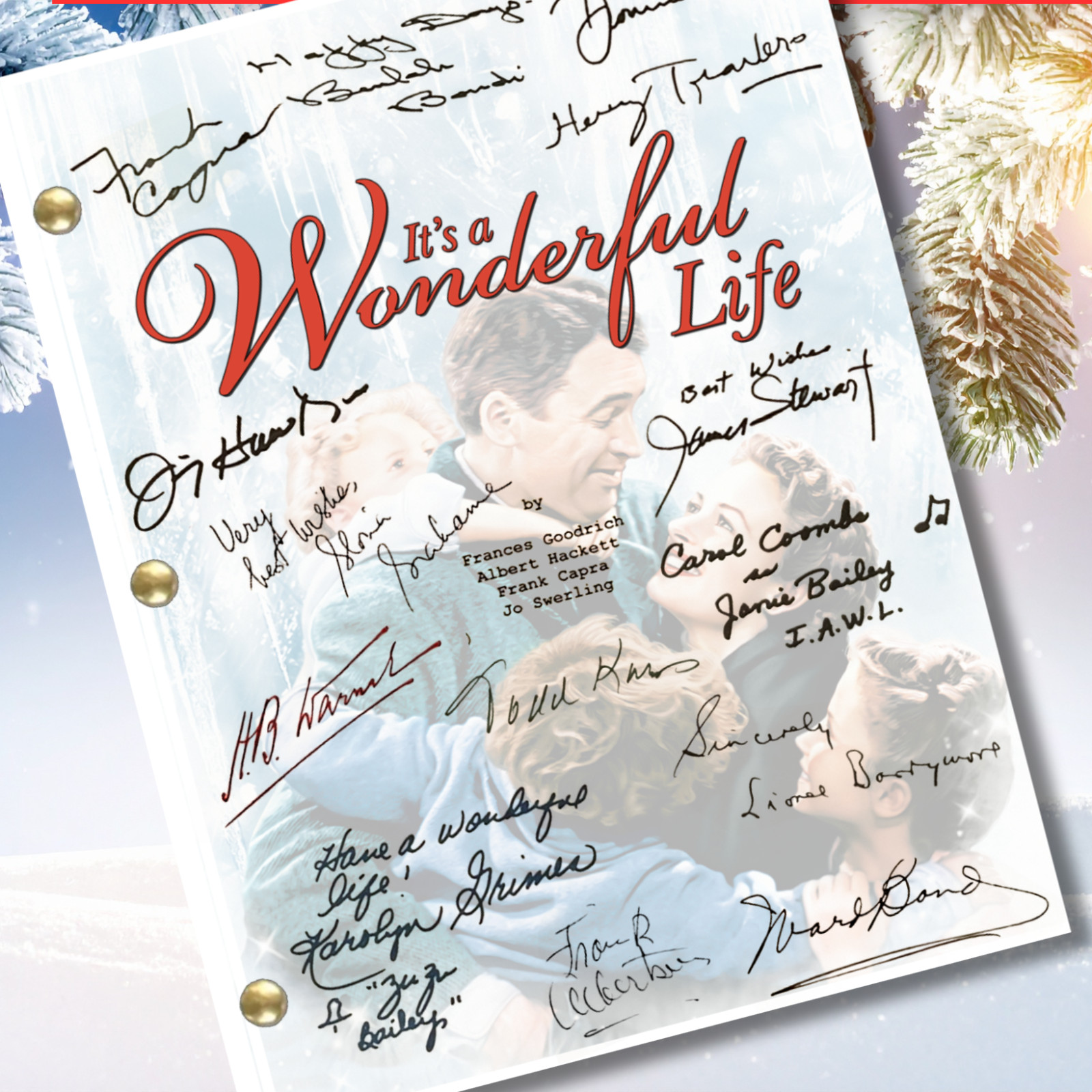 It’s A Wonderful Life Script Cast-Signed Autograph Reprints 168 Pages Long