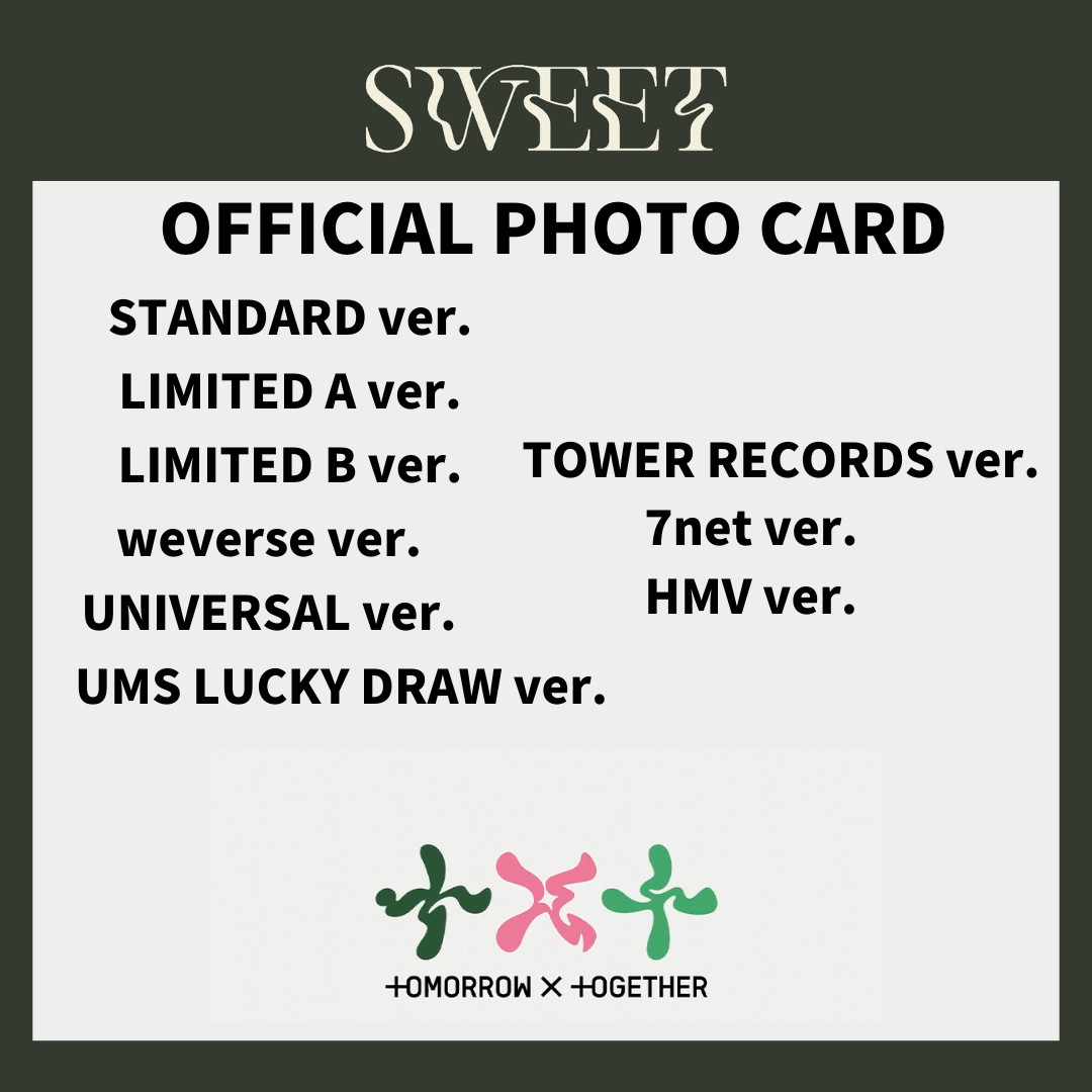 TXT SWEET PHOTO CARD STANDARD LIMITED A B ver. UNIVERSAL weverse LUCKY DRAW
