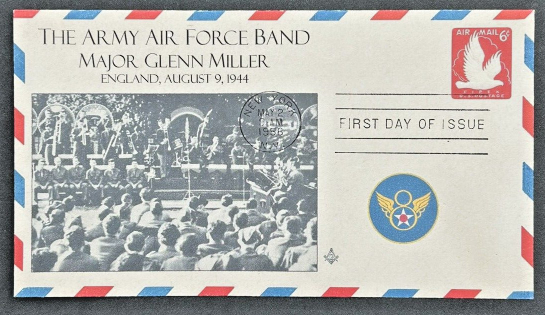 U.S. 1956 Glen Miller Commemorative First Day Of Issue Cover 6c Airmail