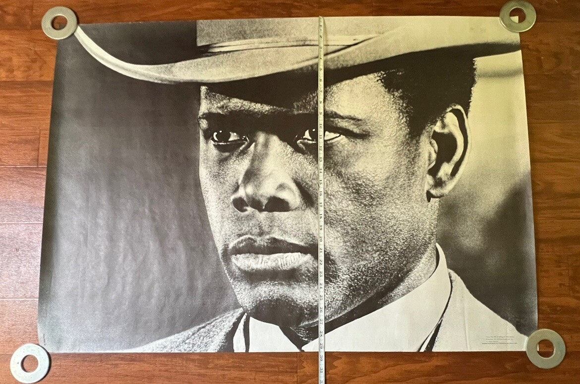 Vintage Original 1966 Poster Duel At Diablo Movie Sidney Poitier 42” X 29.5”