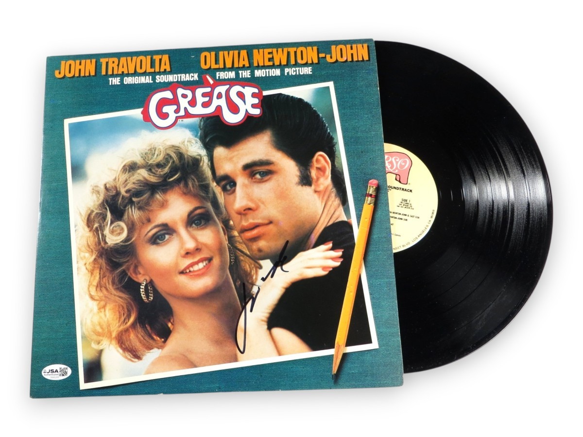John Travolta Signed Autograph Record Album Cover Grease Soundtrack JSA CK95205