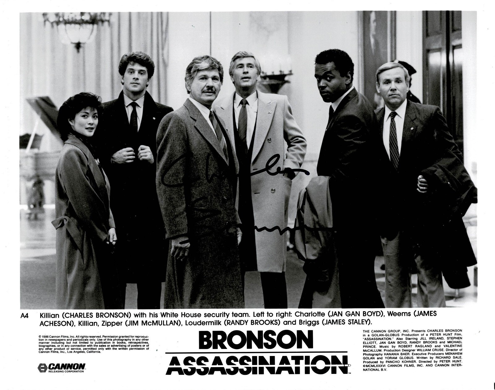 CHARLES BRONSON SIGNED 8×10 PHOTO “ASSASSINATION” TODD MUELLER COA