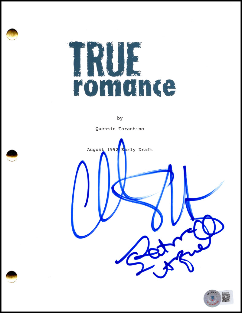 Christian Slater Patricia Arquette Signed Autograph True Romance Script BAS COA