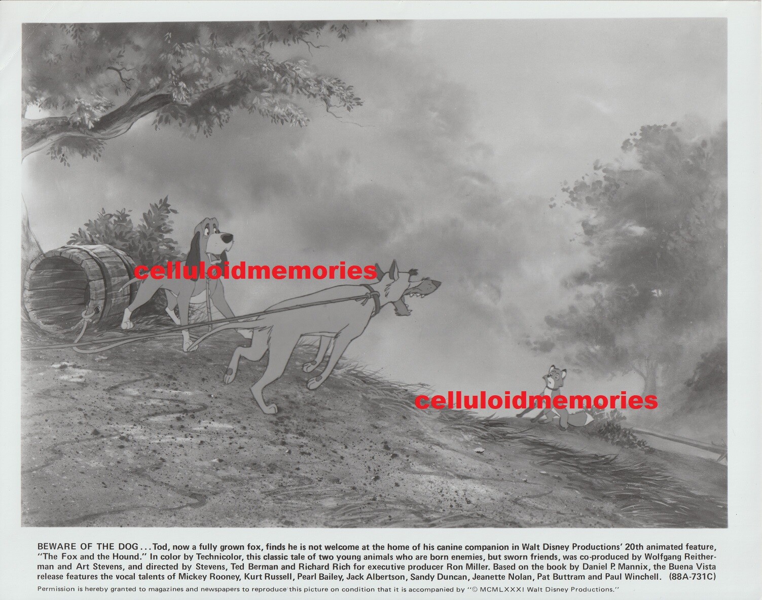 Robert Osborne Photo Walt Disney The Fox and the Hound 1981 # 731
