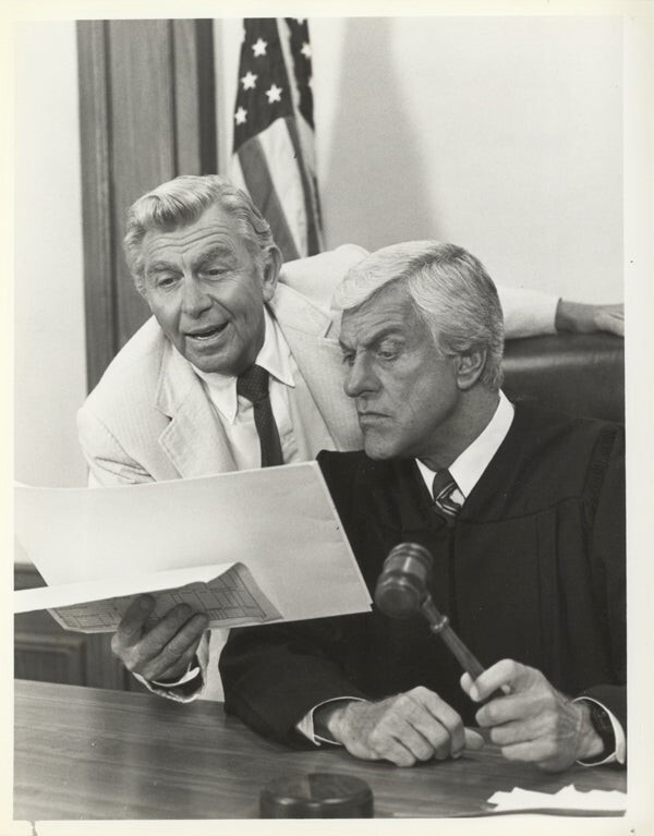 Matlock Dick Van Dyke Andy Griffith The Judge Original 7×9 Photo Stamped Snipe