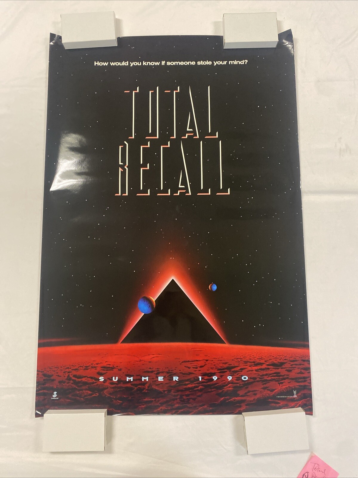 1989 TOTAL RECALL DS ORIGINAL ROLLED UNUSED 27×40 ONE SHEET ADVANCE MOVIE POSTER