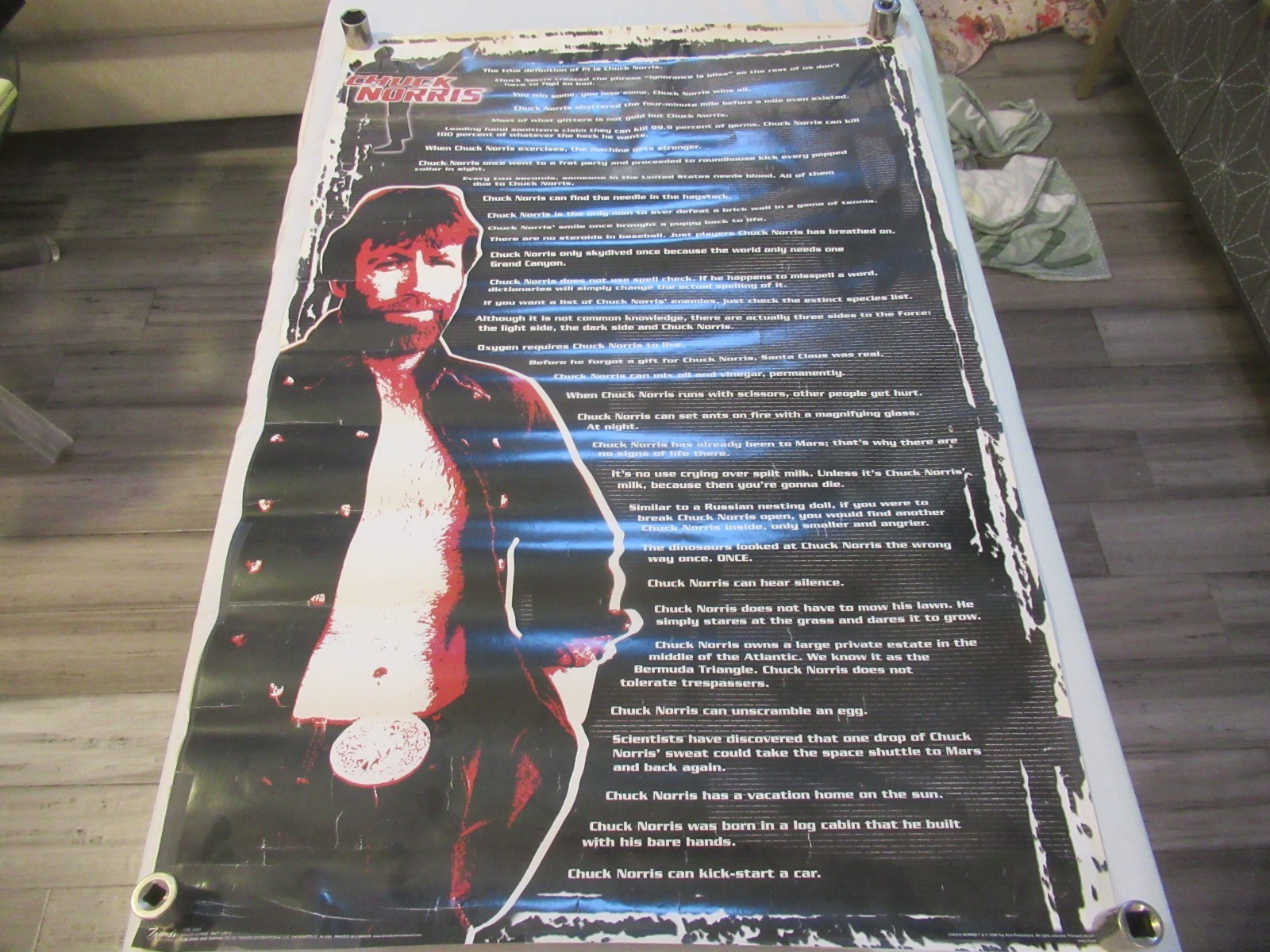 Chuck Norris Facts Wall Poster 33.5″ x 22″ RARE 2008