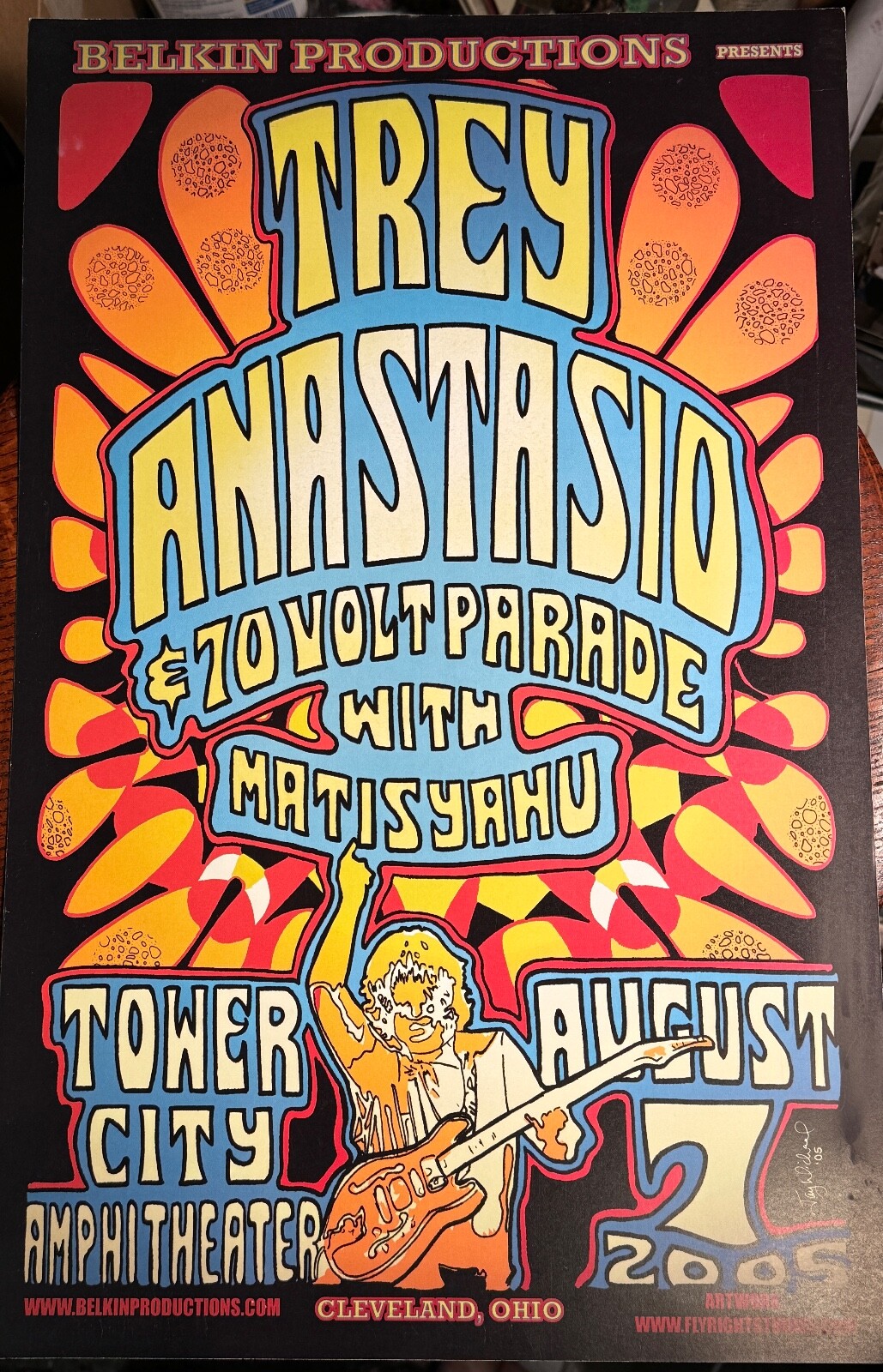 TREY ANASTASIO TOWER CITY 8/07 2005 CONCERT PROMO POSTER EXCELLENT PHISH 19 X12