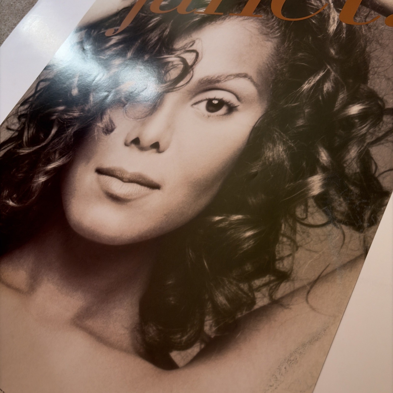 Janet Jackson 1993 Two-Sided Promo Poster Brass Metallic 90s Vintage
