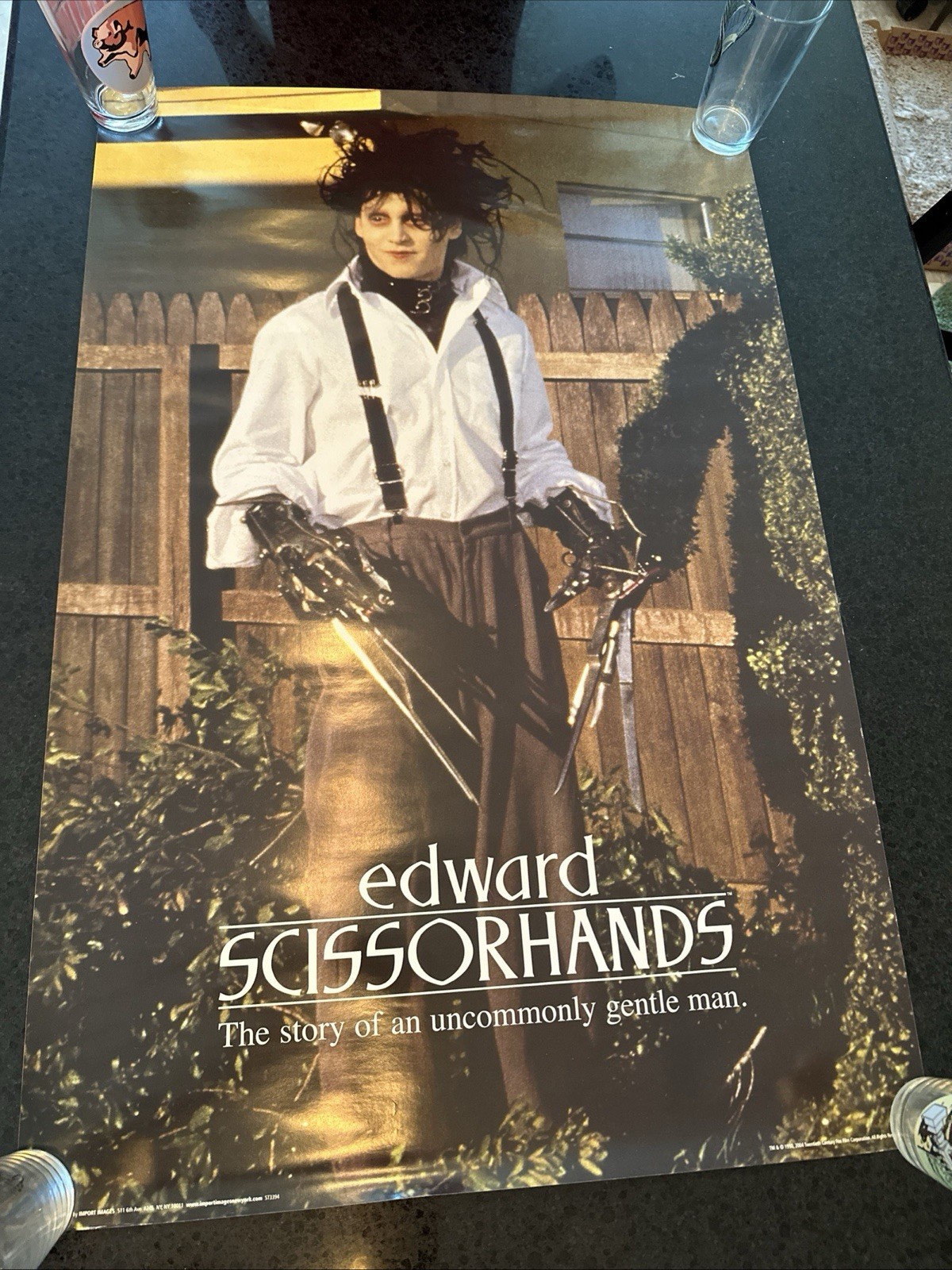 Vintage Edward Scissorhands Movie Poster HTF Rare 20th Century Fox 24×35.5 Depp