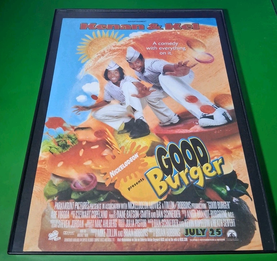 Good Burger Nickelodeon Vintage 1997 Print Ad Framed 8.5×11