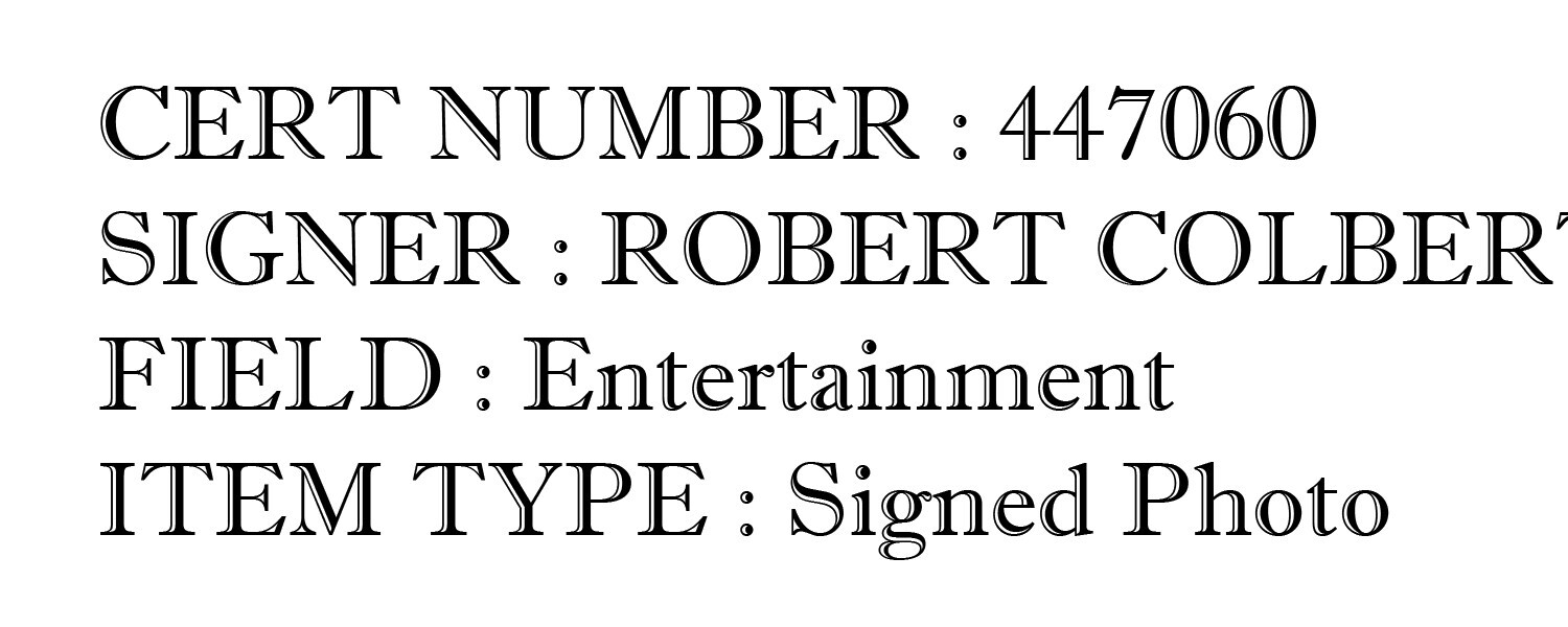 ROBERT COLBERT Autographed Original 8×10 Photo LOA TTM