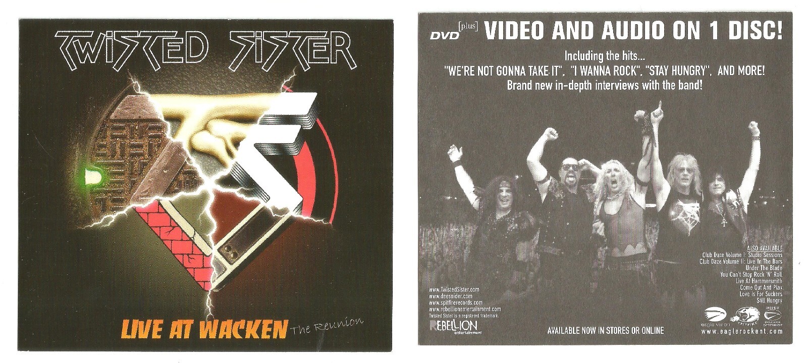 TWISTED SISTER Rare VINTAGE 2003 PROMO Vinyl STICKER 4.75×4.25 for Live CD MINT