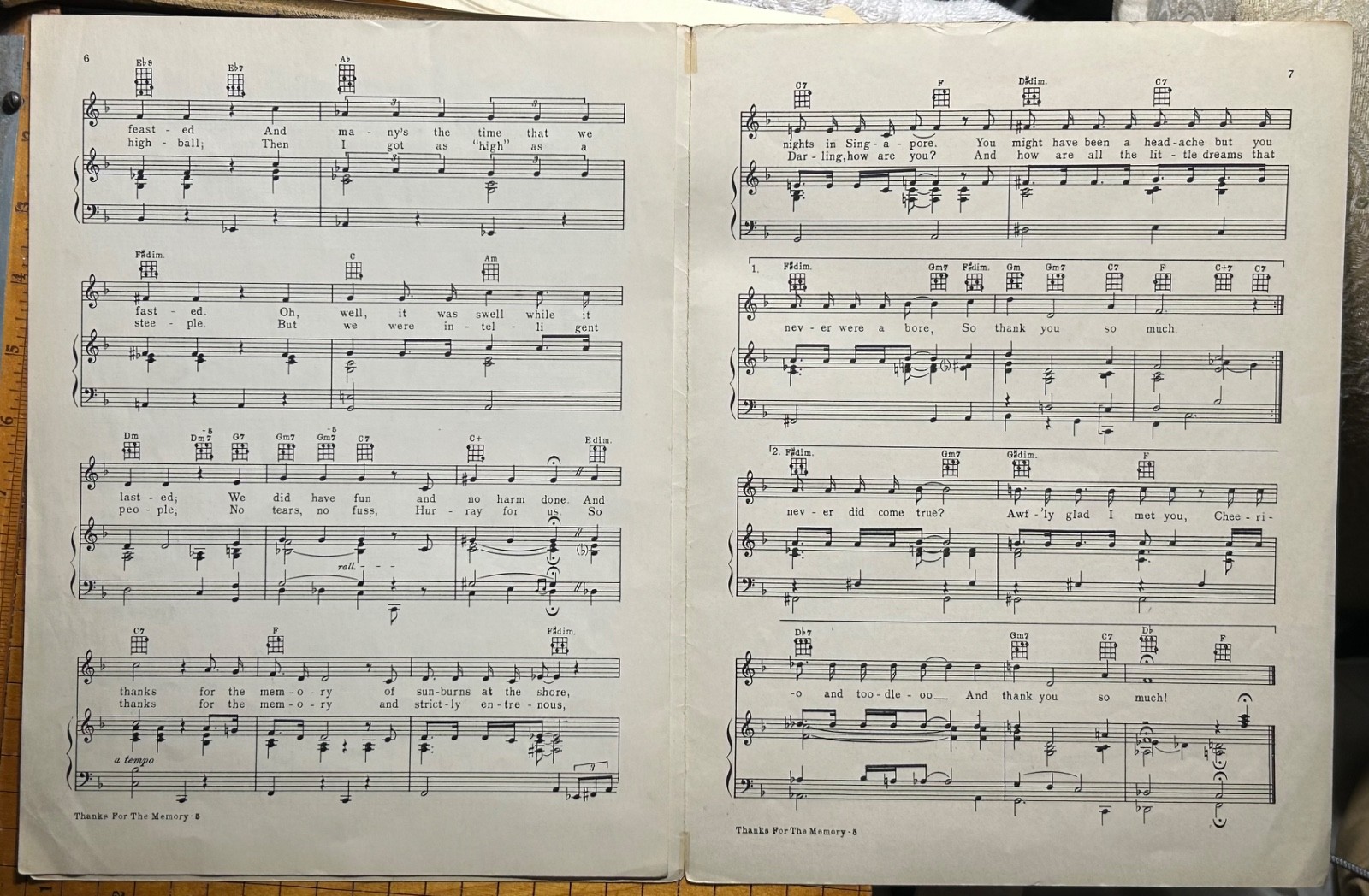 BOB HOPE—SIGNED Thanks for Memory Sheet Music—Won Oscar—Made Him Star—WC FIELDS