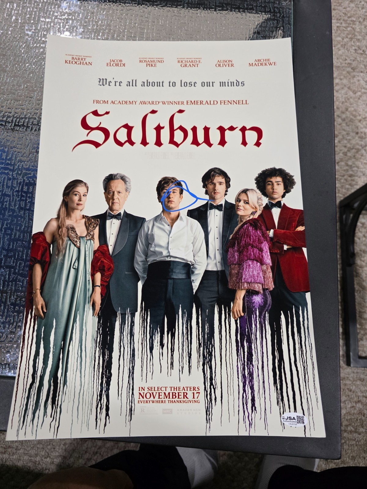 Barry Keoghan signed photo 12×18 JSA COA autographed Saltburn