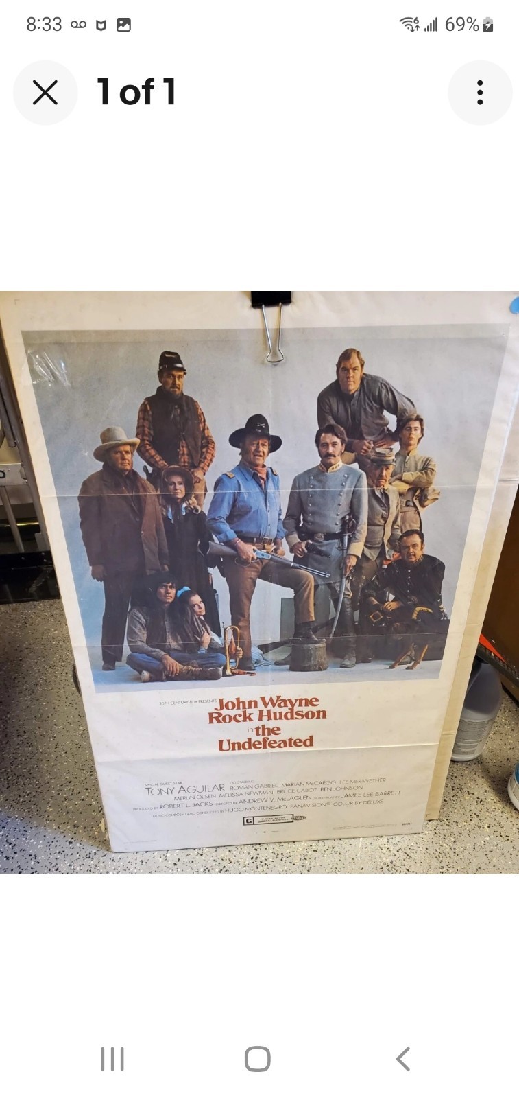 JOHN WAYNE 1 SHEET POSTERS LOT OF 5 VINTAGE ORIGINAL