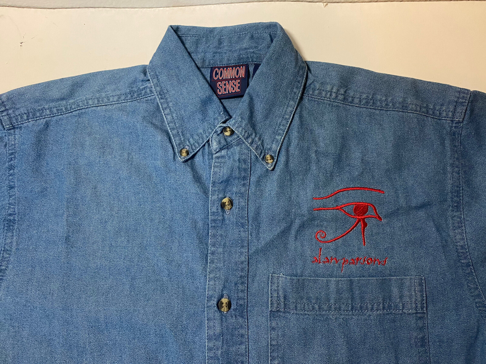 Vintage ALAN PARSONS LIVE Eye In The Sky Tour Denim Shirt Sz Small Common Sense