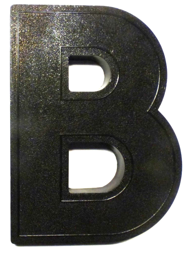 vintage art deco ACTUAL THEATRE’S 3-D MARQUEE LETTER 8″ lite pebbled letter: B