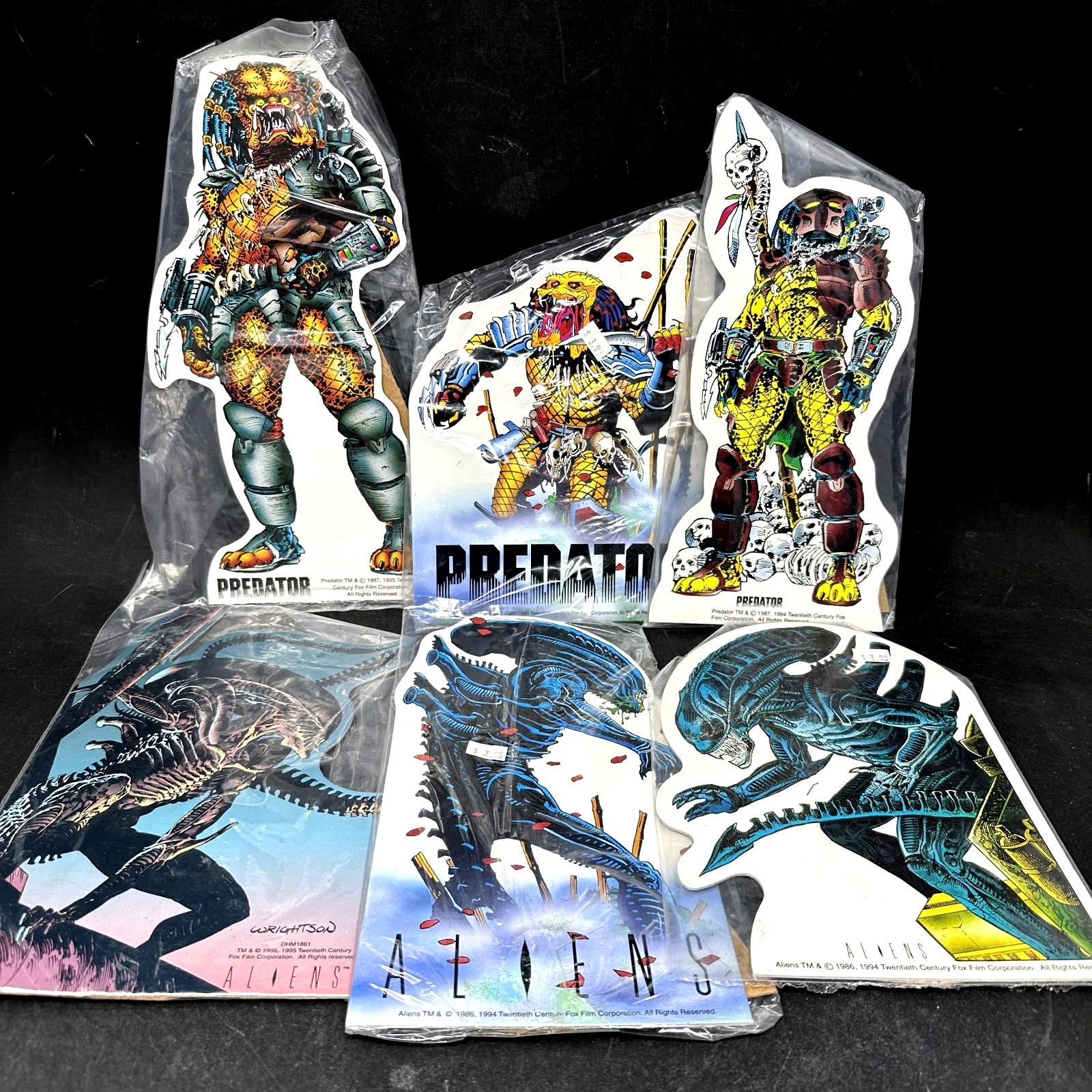 Vintage 1994 Comic Images Fox Aliens Predator Cardboard Standee Standup Lot of 6
