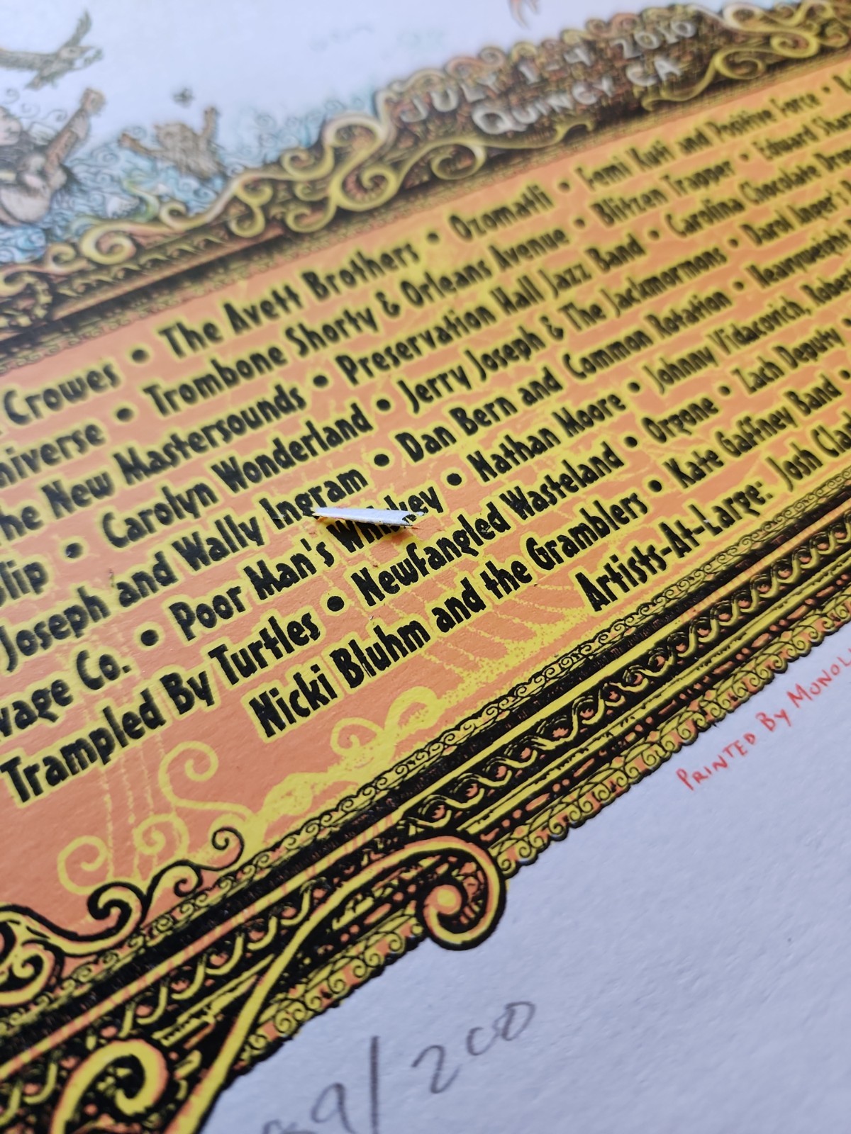 2010 High Sierra Poster Signed Numbered By Marq Spusta, Widespread Black Crowes