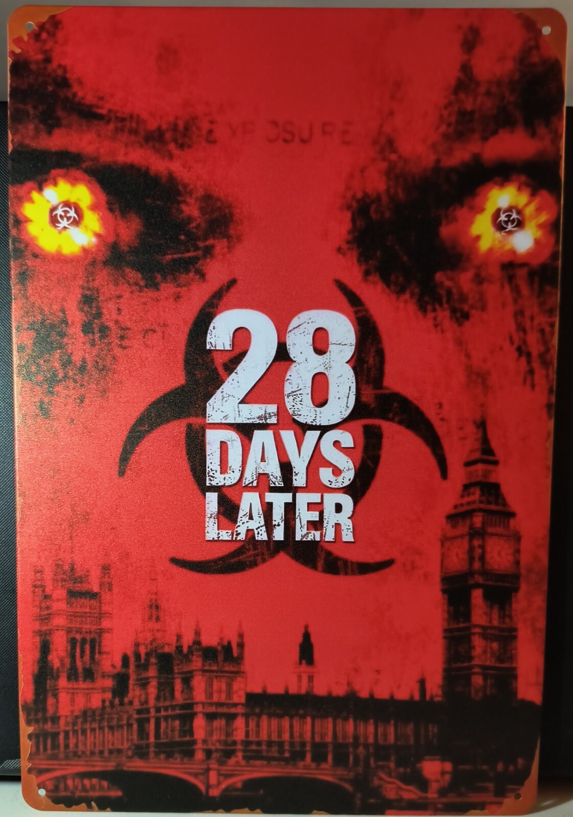 28 DAYS LATER Tin Sign 8×12 Horror Classic Zombies Danny Boyle Cillian Murphy