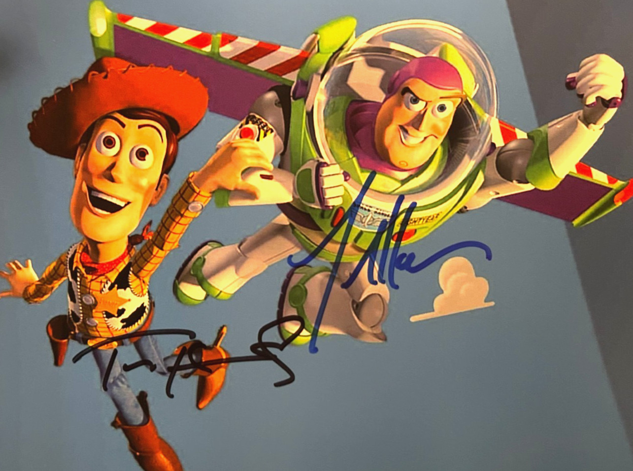 Tom Hanks, Tim Allen Signed TOY STORY: Buzz Woody Original Autograph 8×10″ w/COA