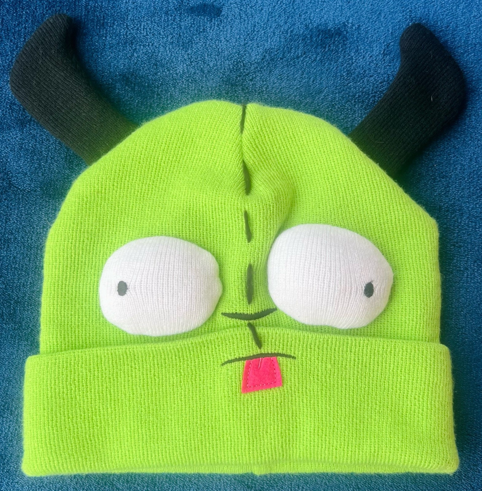 Invader Zim GIR Green Dog Knit Beanie Hot Topic Official One Size Hat Goth Scene