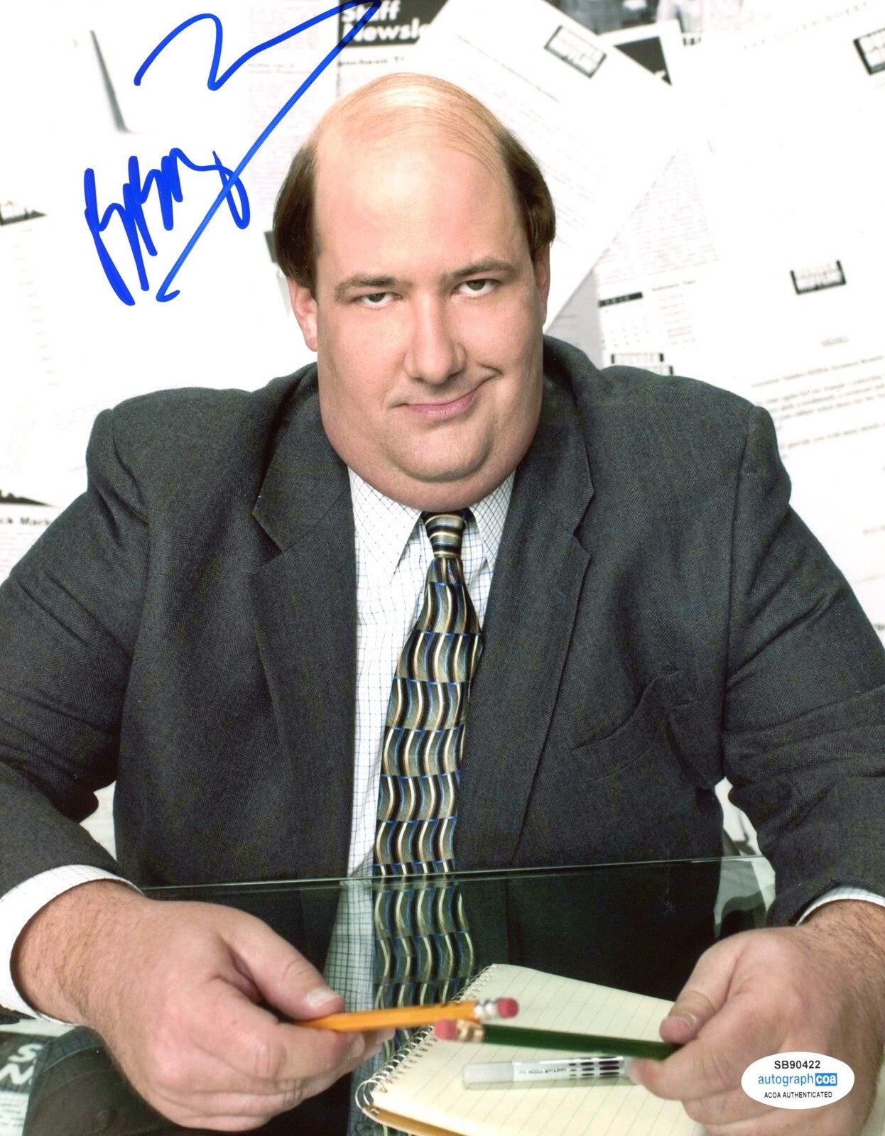 BRIAN BAUMGARTNER SIGNED AUTOGRAPH 8×10 PHOTO PICTURE ACOA THE OFFICE KEVIN