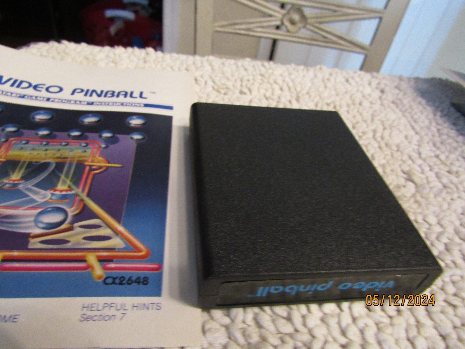 Vintage Atari Video Pinball Game Program Cartridge CX2648 w Instructions 1981