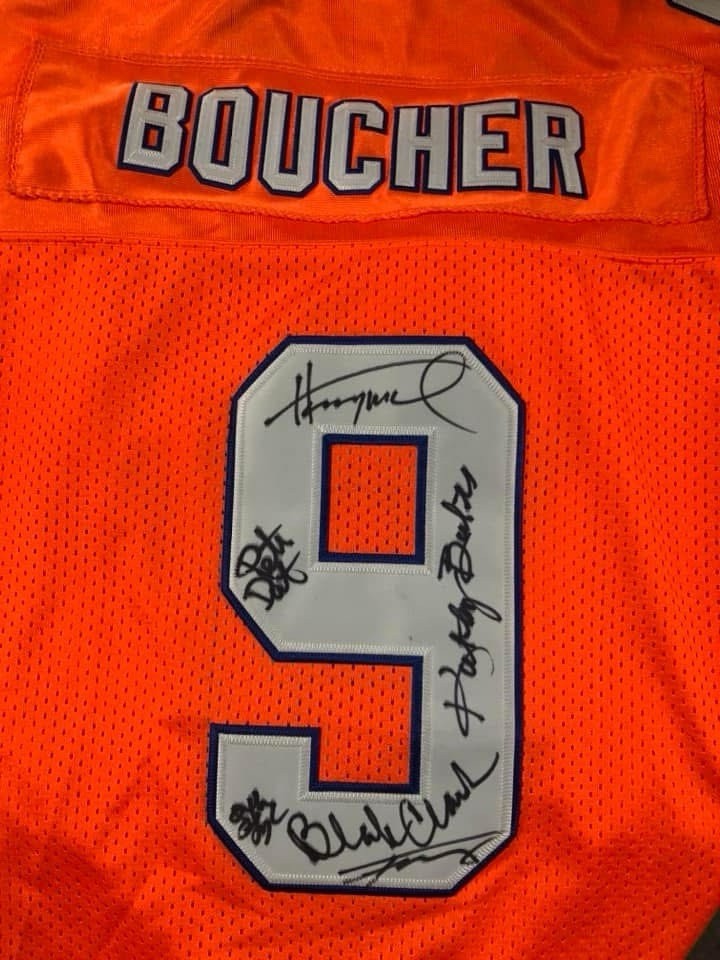 The Waterboy Hand Signed Bobby Boucher Custom Football Jersey Signed By 5