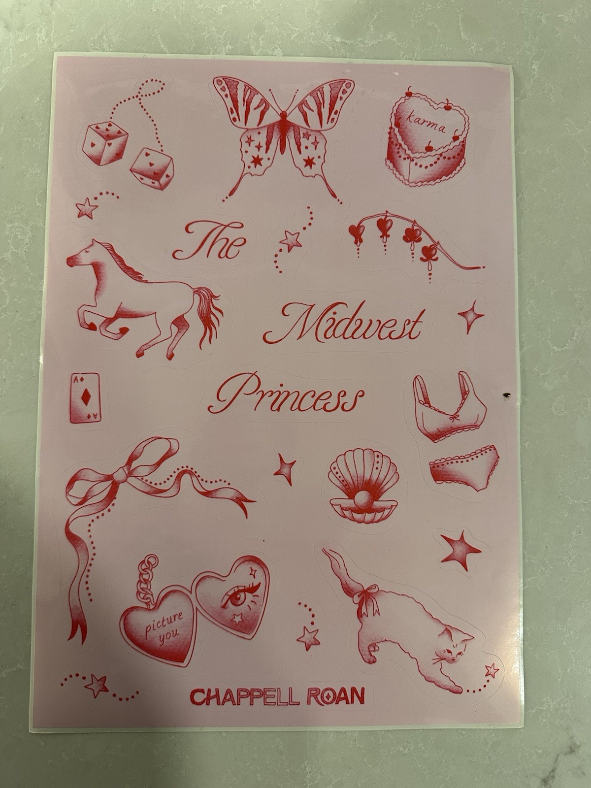 Chappell Roan “The Midwest Princess” 2024 Anniversary Party Sticker Sheet