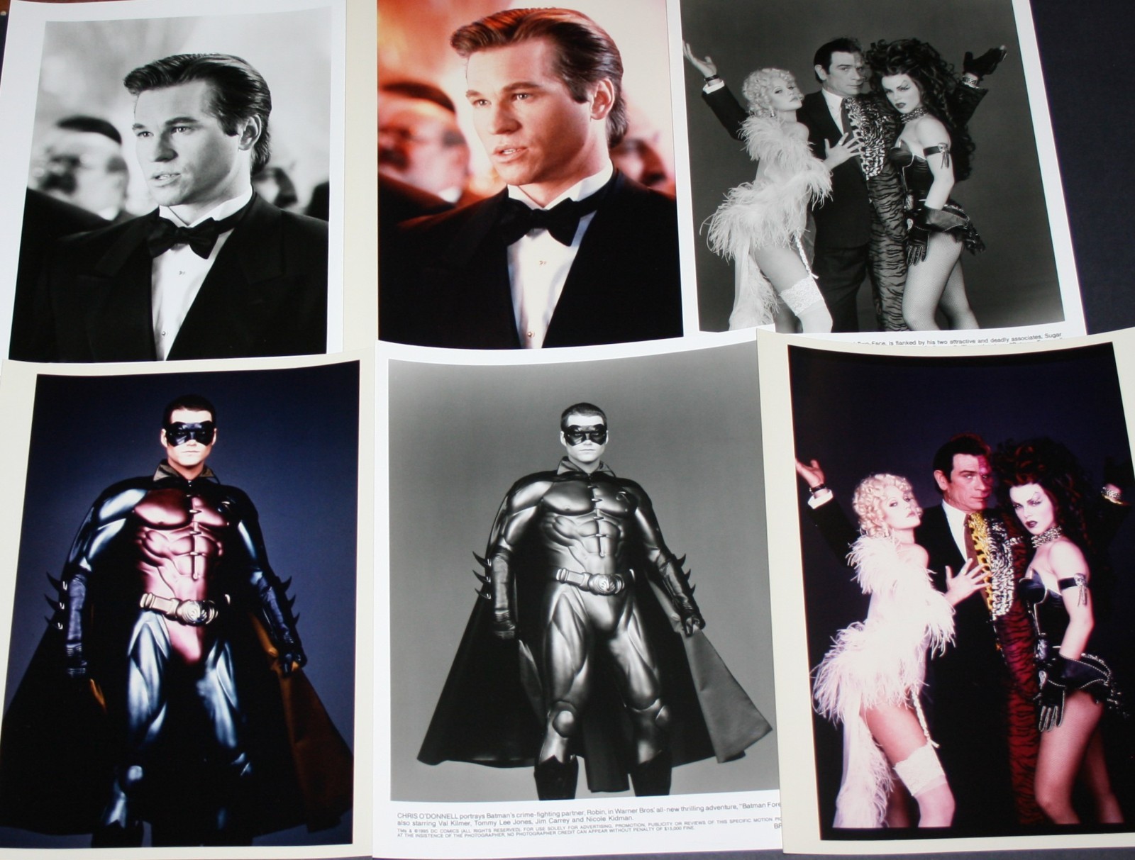 BATMAN FOREVER Original Photo Lot of 16 VAL KILMER*JIM CARREY*O’DONNELL*KIDMAN