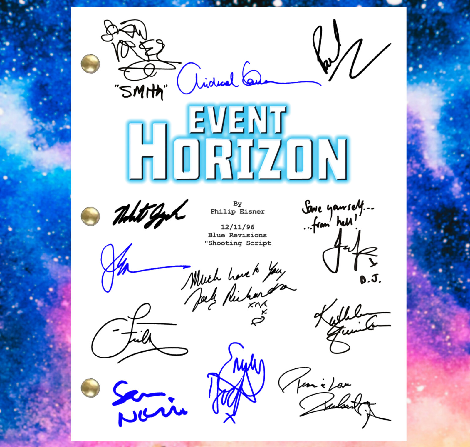 Event Horizon Script Signed, Autograph Reprints, 130 Pages Plus Cover Sci-Fi