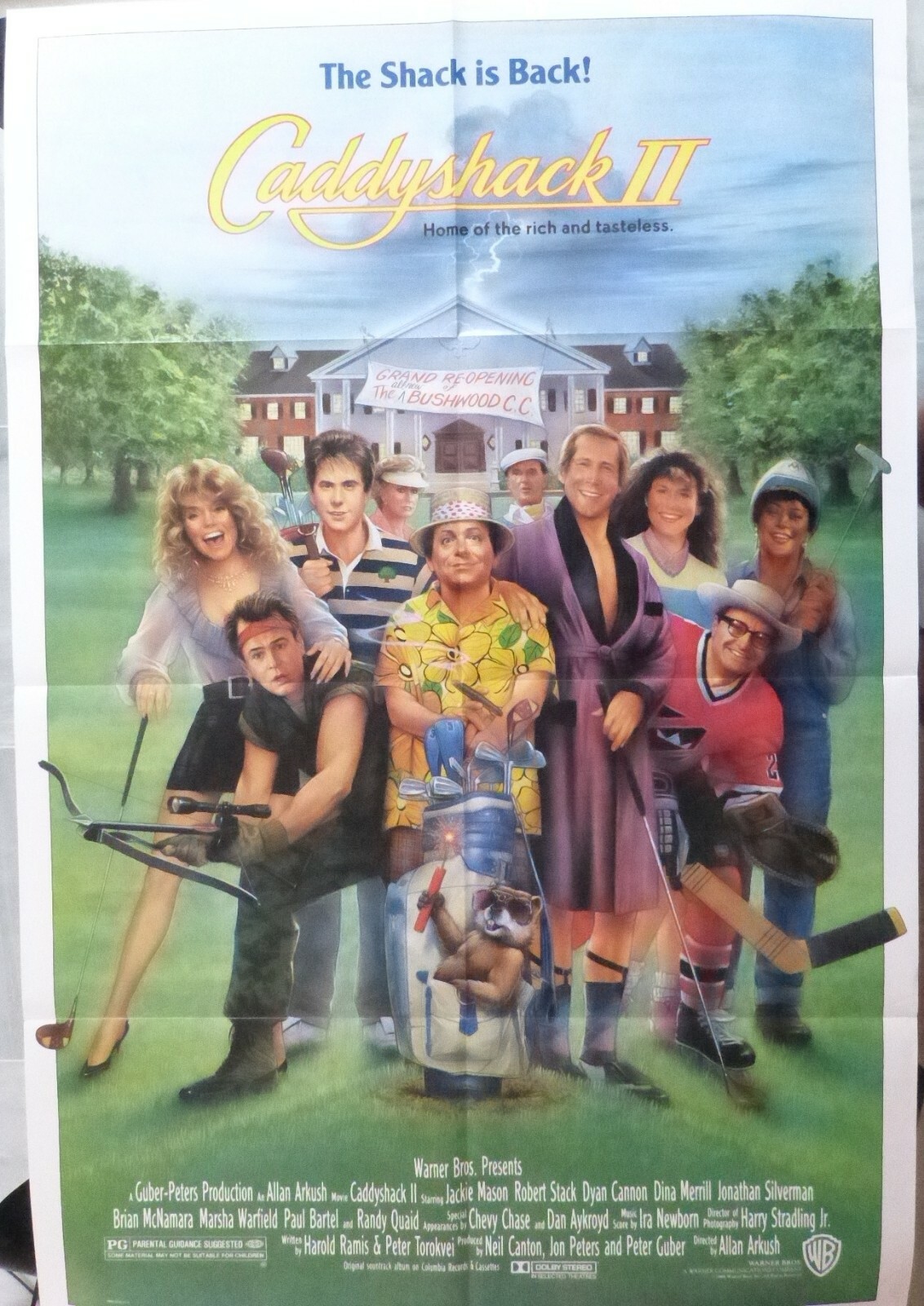 Caddy shack II movie poster,year 1988,original,folded,Jackie Mason/1